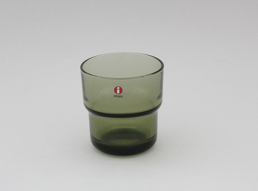 Drinking glass, Excerpt (Ote). Design, Aleksi Perälä, Iittala. Year,  2007-09. Moss green. | Shopping Place for Friends of Old Antique Dishware